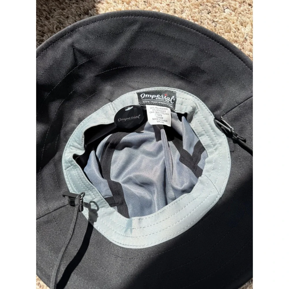 Imperial Sports Mens Black Sun Hat Wide Brim Boonie Cougar‎ Mascot OSFA New